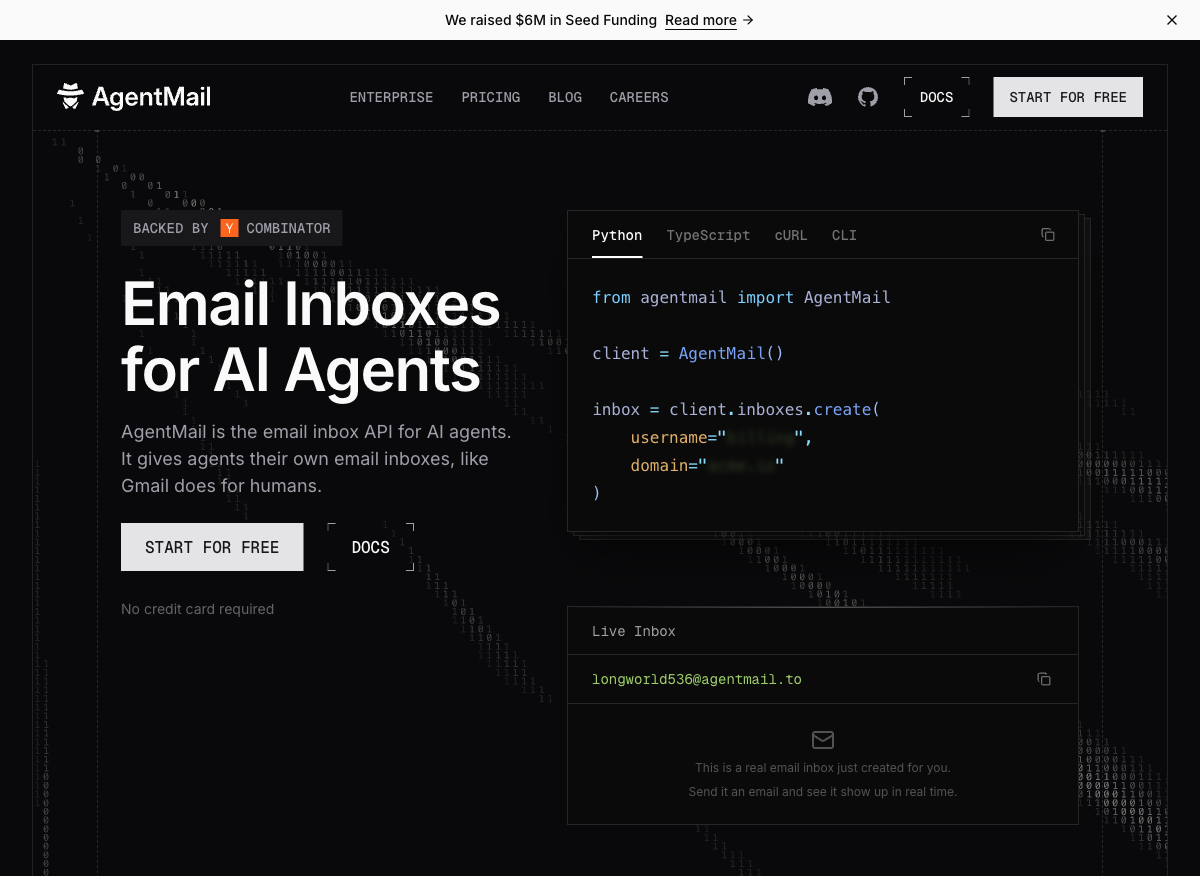 AgentMail — Email Inboxes for AI Agents